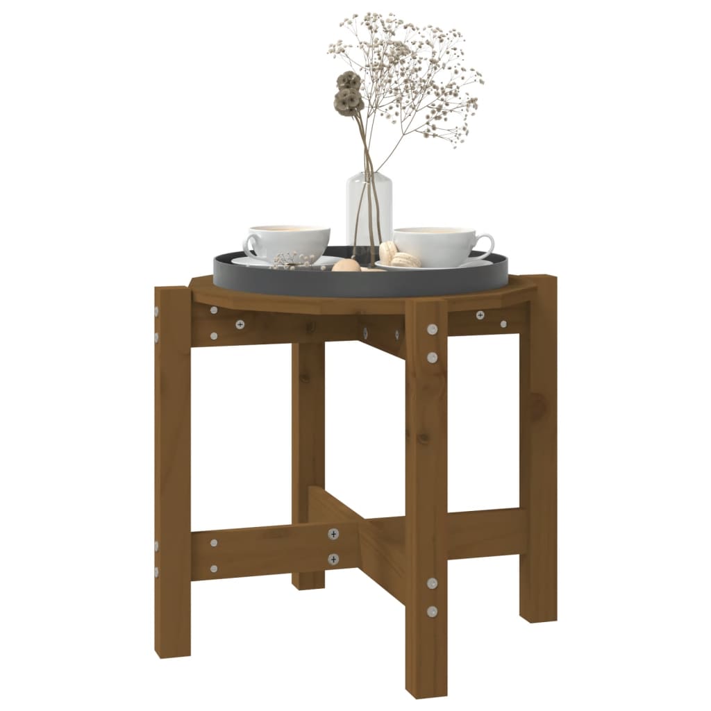 Mesa de centro ø 52,5x45 cm madeira pinho maciça castanho-mel