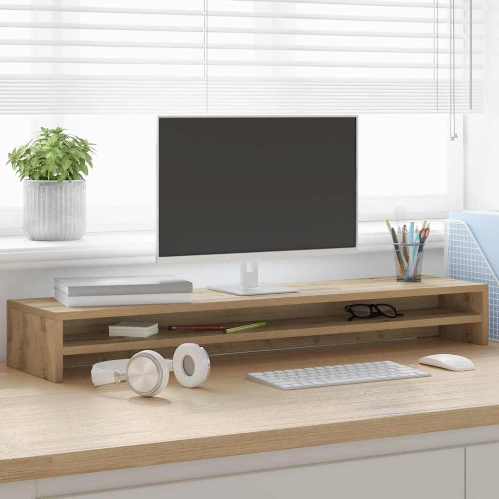 Suporte para monitor artisan oak 100x24x13 cm madeira projetada