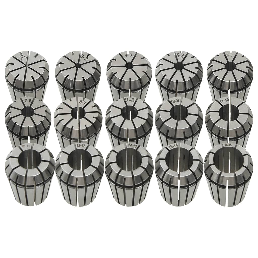 Pinças er25 15 pcs p/ conjunto de ferramentas de torneamento