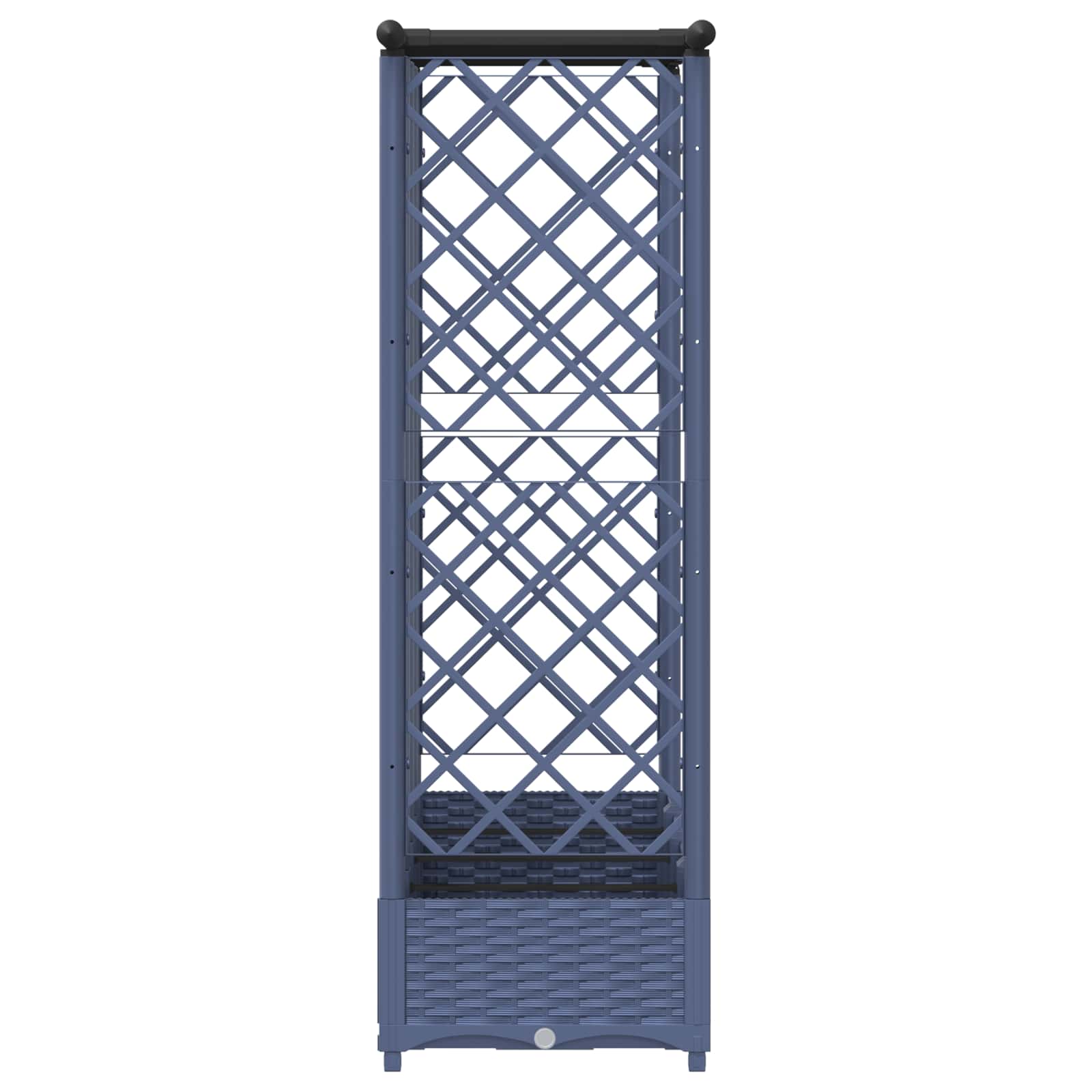 Cama elevada com treliça e telhado cinzento 202,5 x 40 x 121 cm