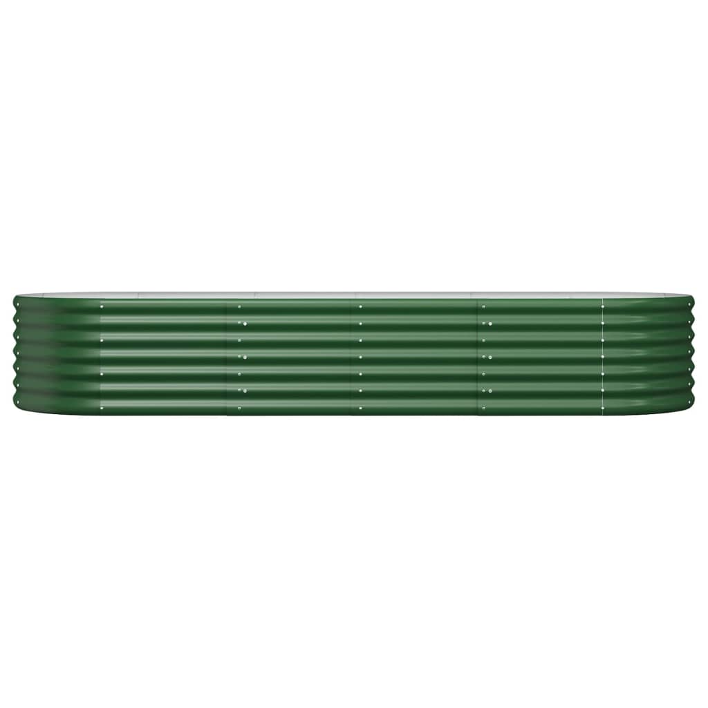 Canteiro elevado jardim 224x80x36 cm aço galvanizado verde