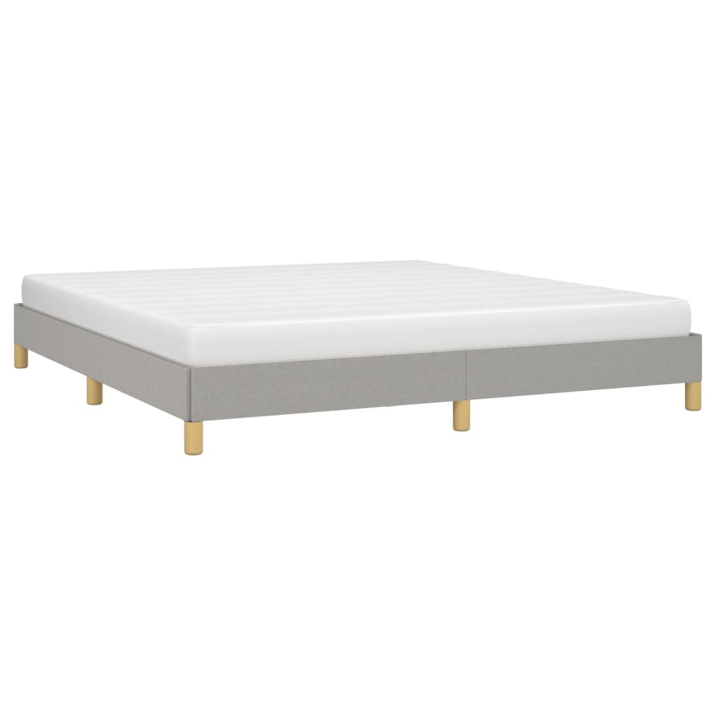 Estrutura de cama sem colchão 180x200 cm tecido cinzento-claro