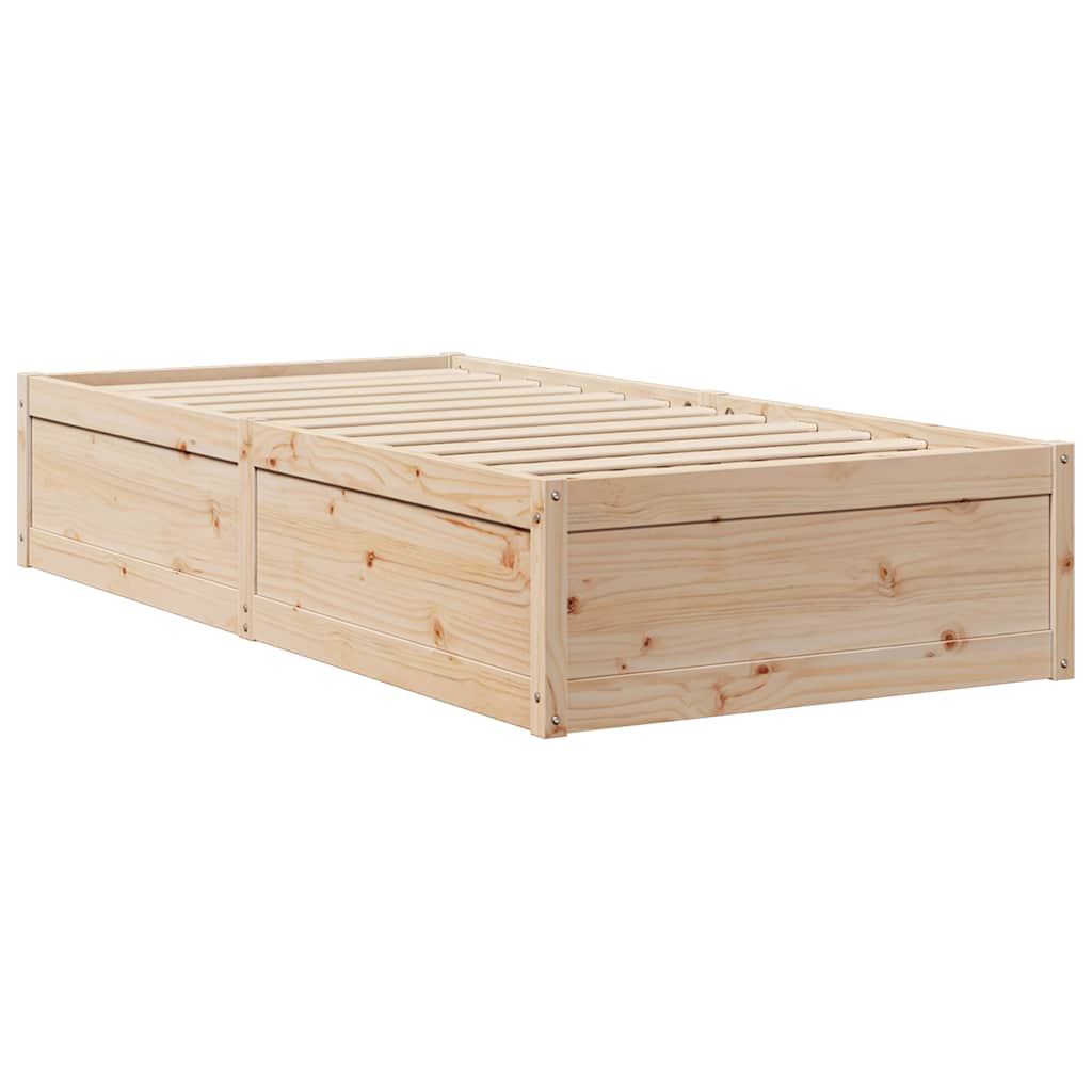 Cama sem colchão 75x190 cm madeira de pinho maciça