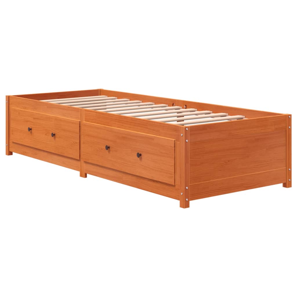 Sofá-cama sem colchão 90x190 cm pinho maciço castanho-mel