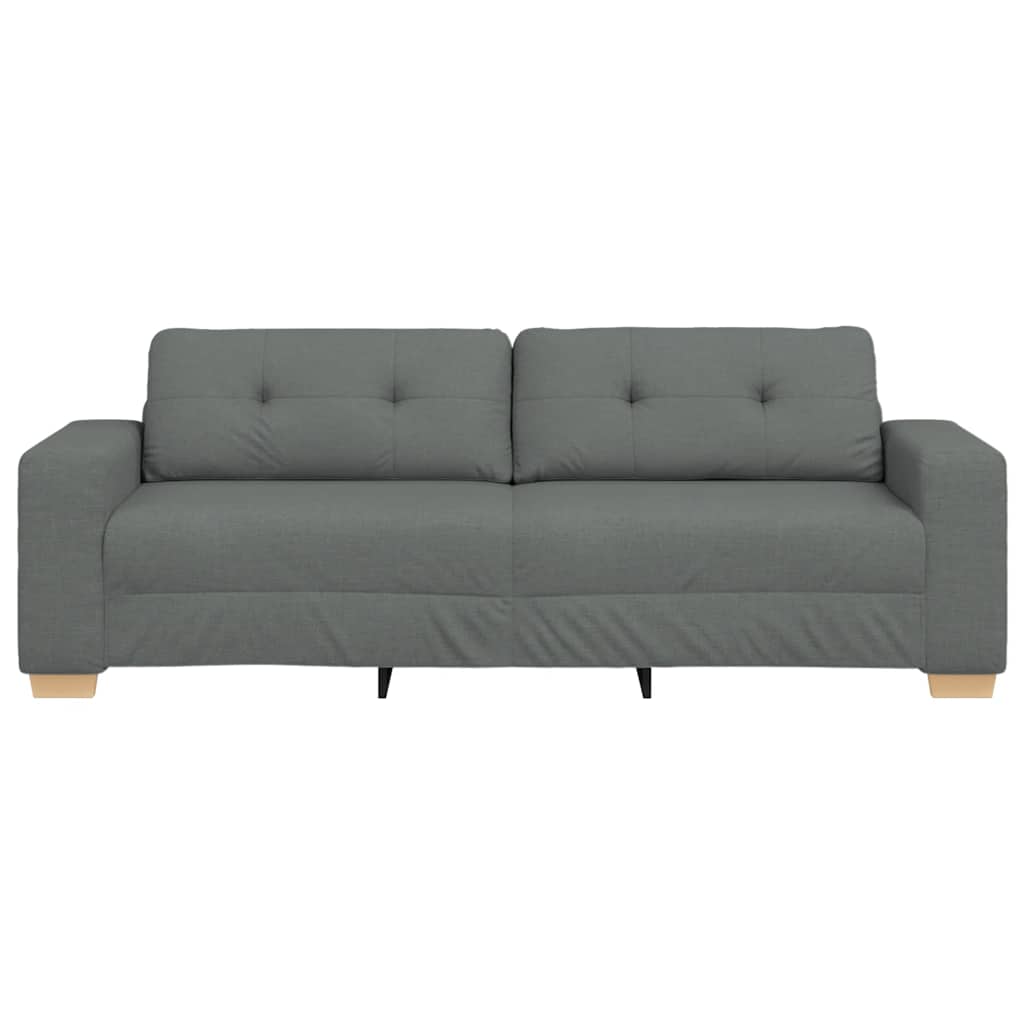 Sofá de 3 lugares, cinza escuro, 220x78x80 cm, em tecido
