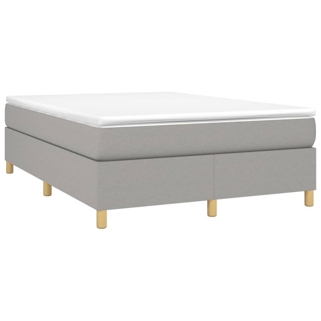 Estrutura de cama com molas 140x200 cm tecido cinzento-claro