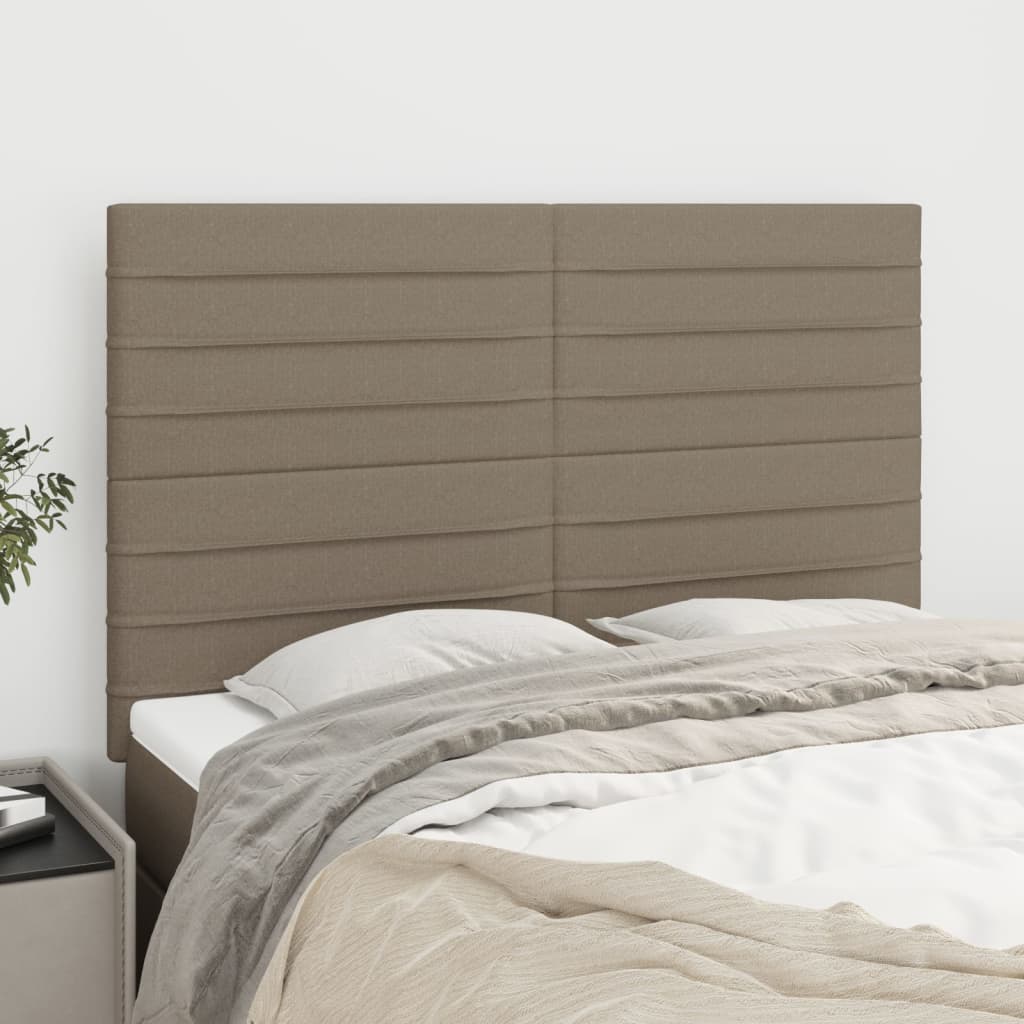 Cabeceira taupe 144x5x118/128 cm tecido