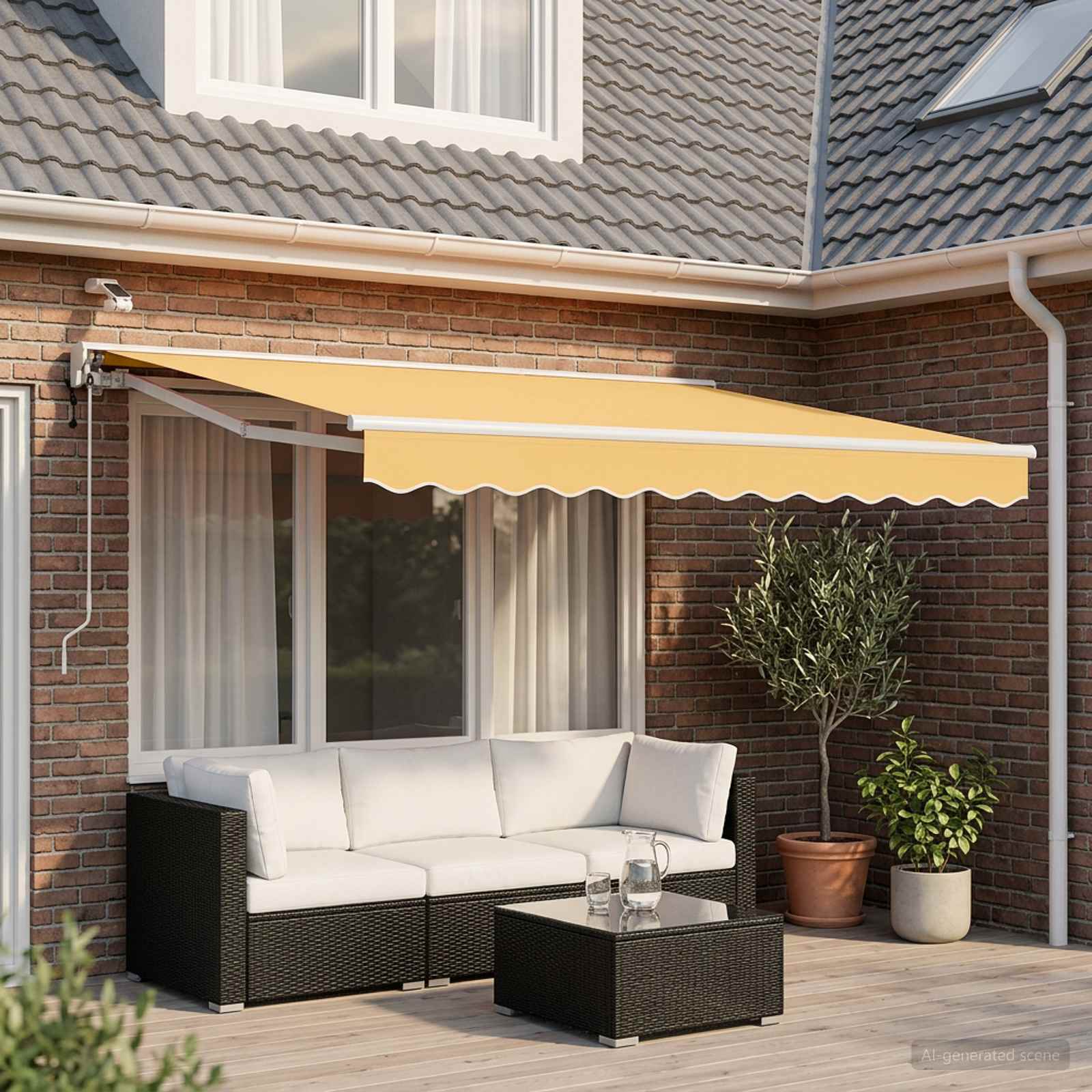 Toldo retrátil elétrico areia 3,5 x 2 m