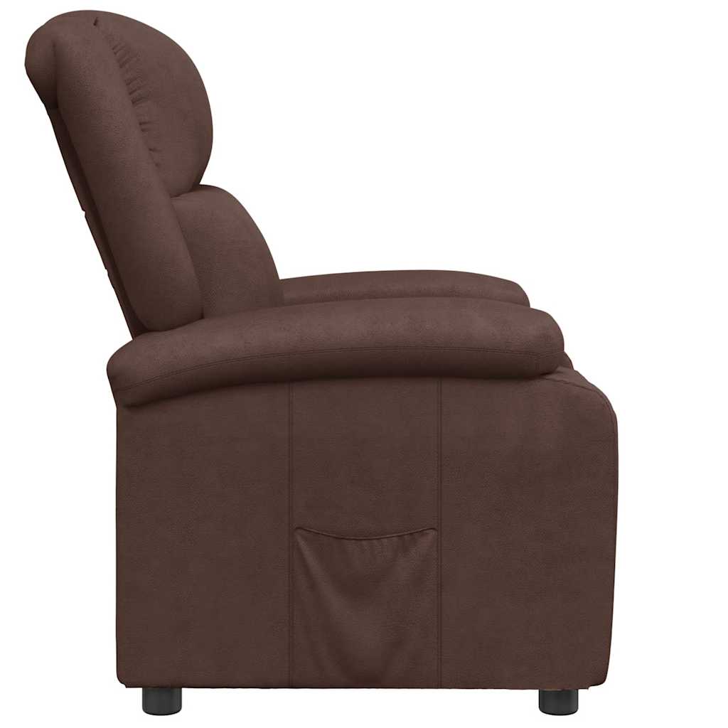 Poltrona reclinável couro artificial castanho