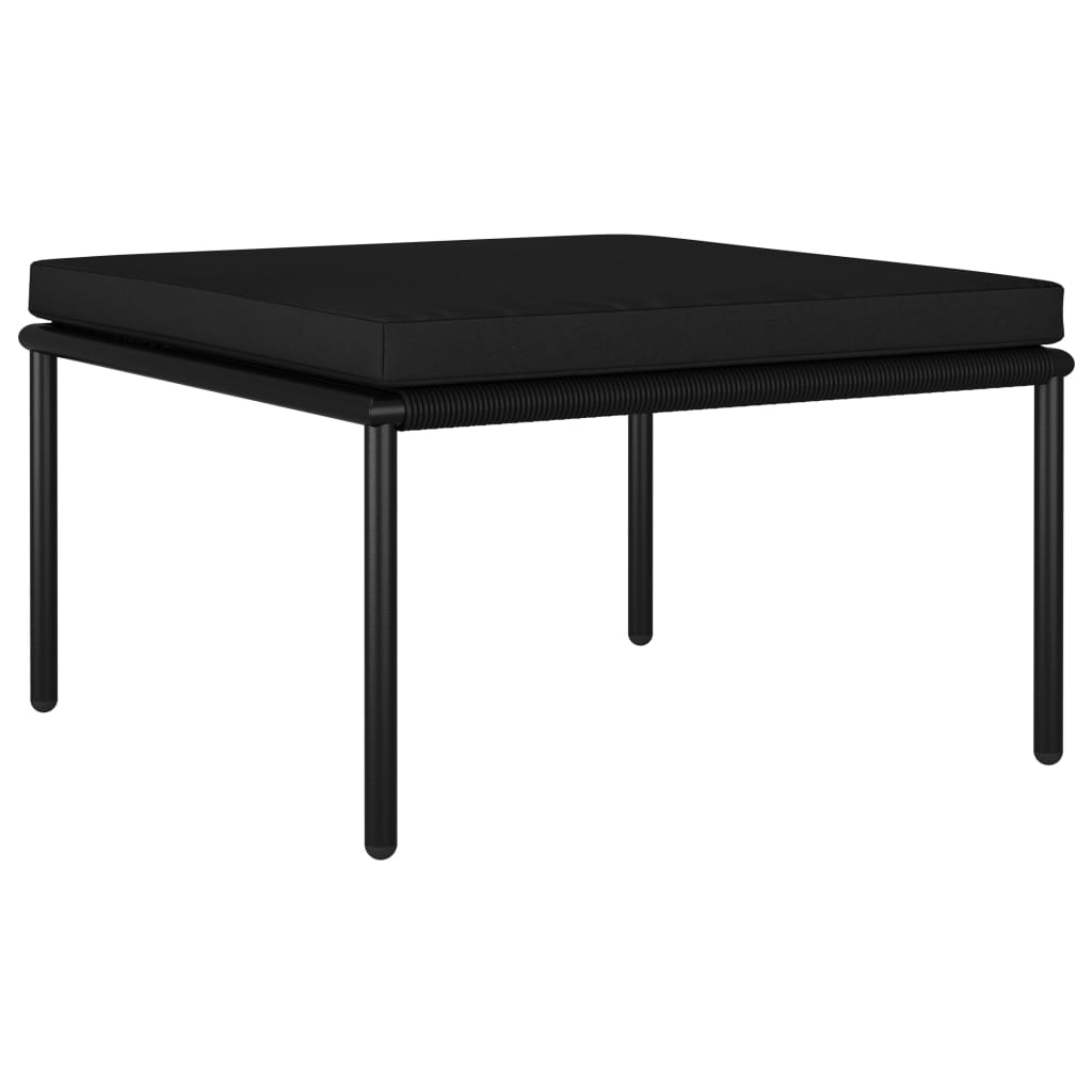 3 Pcs conjunto lounge de jardim c/ almofadões PVC preto