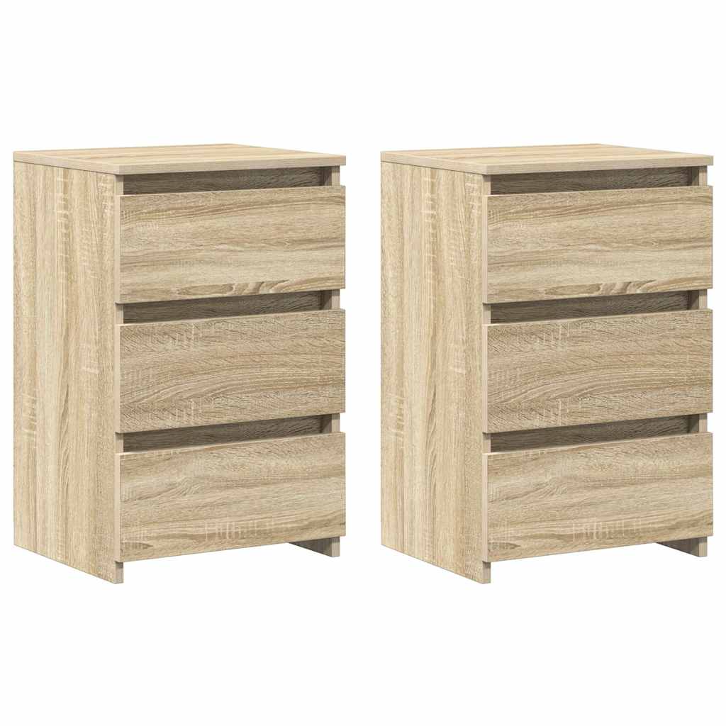 Mesas cabeceira 2pcs derivados de madeira carvalho sonoma