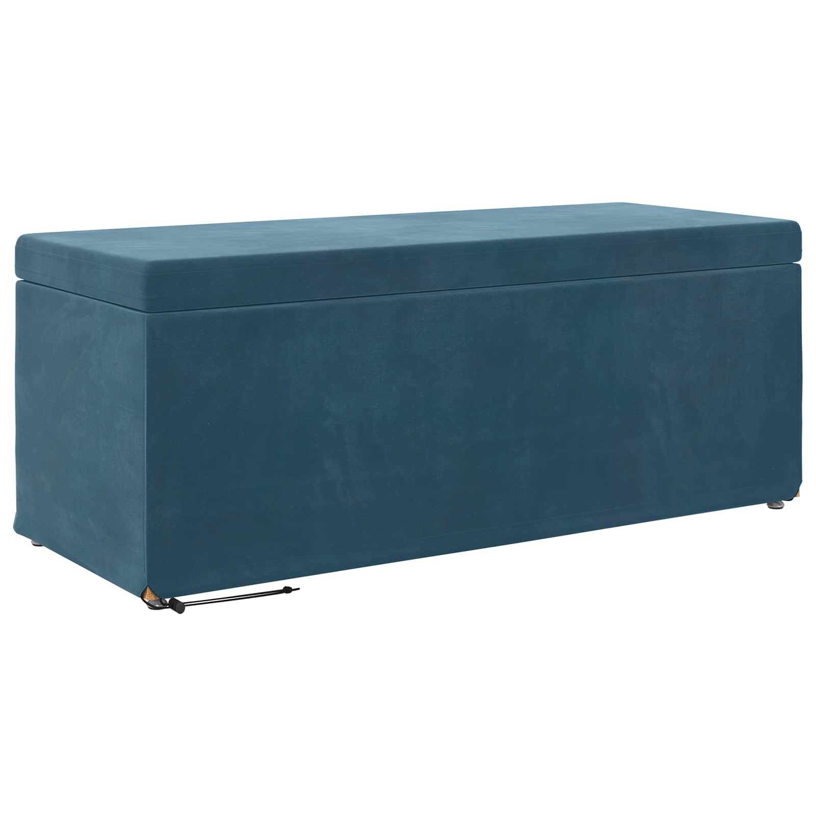 Banqueta azul 101 x 41 x 40 cm veludo e madeira de engenharia