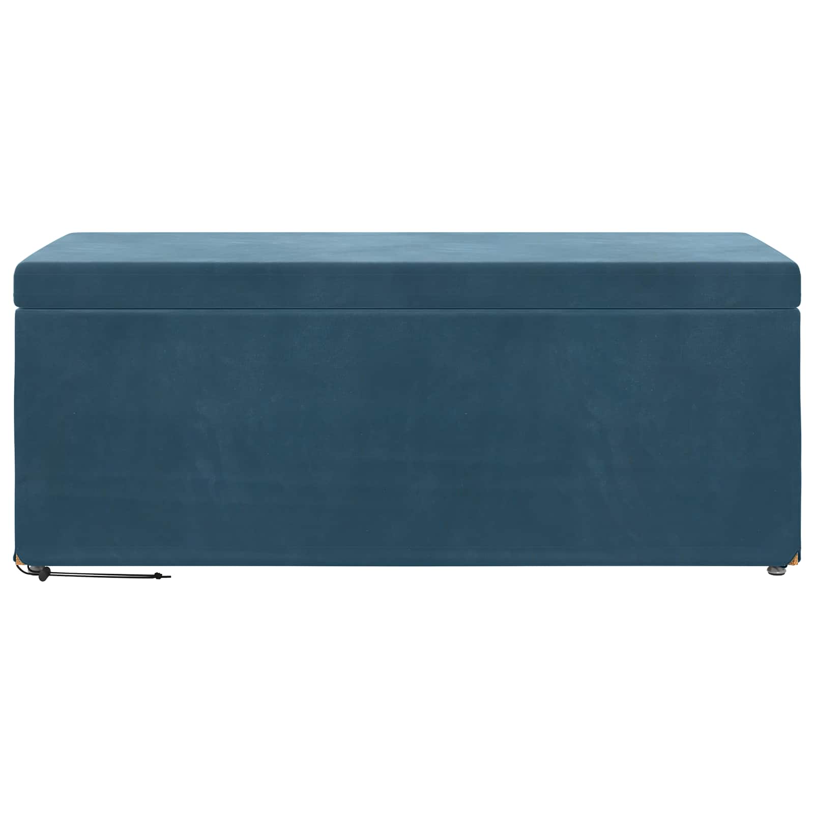 Banqueta azul 101 x 41 x 40 cm veludo e madeira de engenharia