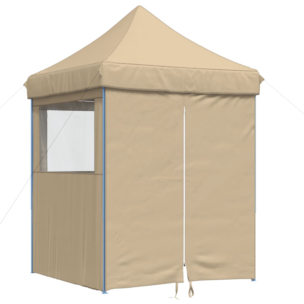 Tenda para festas pop-up dobrável com 4 paredes laterais bege