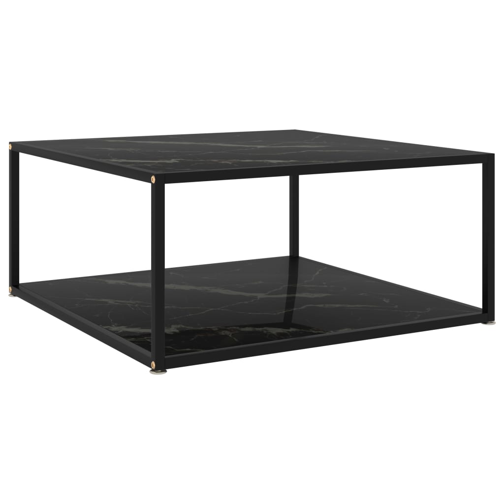 Mesa de centro 80x80x35 cm vidro temperado preto