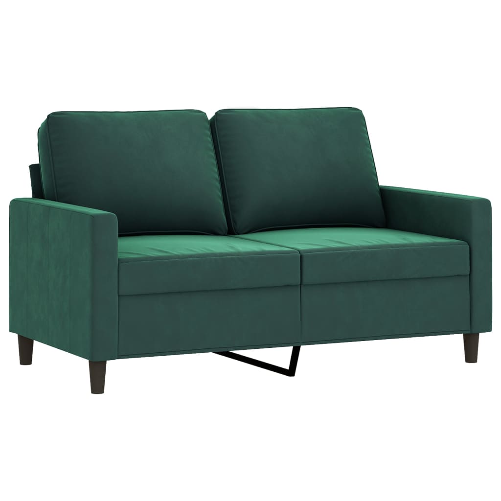 4 Pcs conjunto de sofás veludo verde-escuro