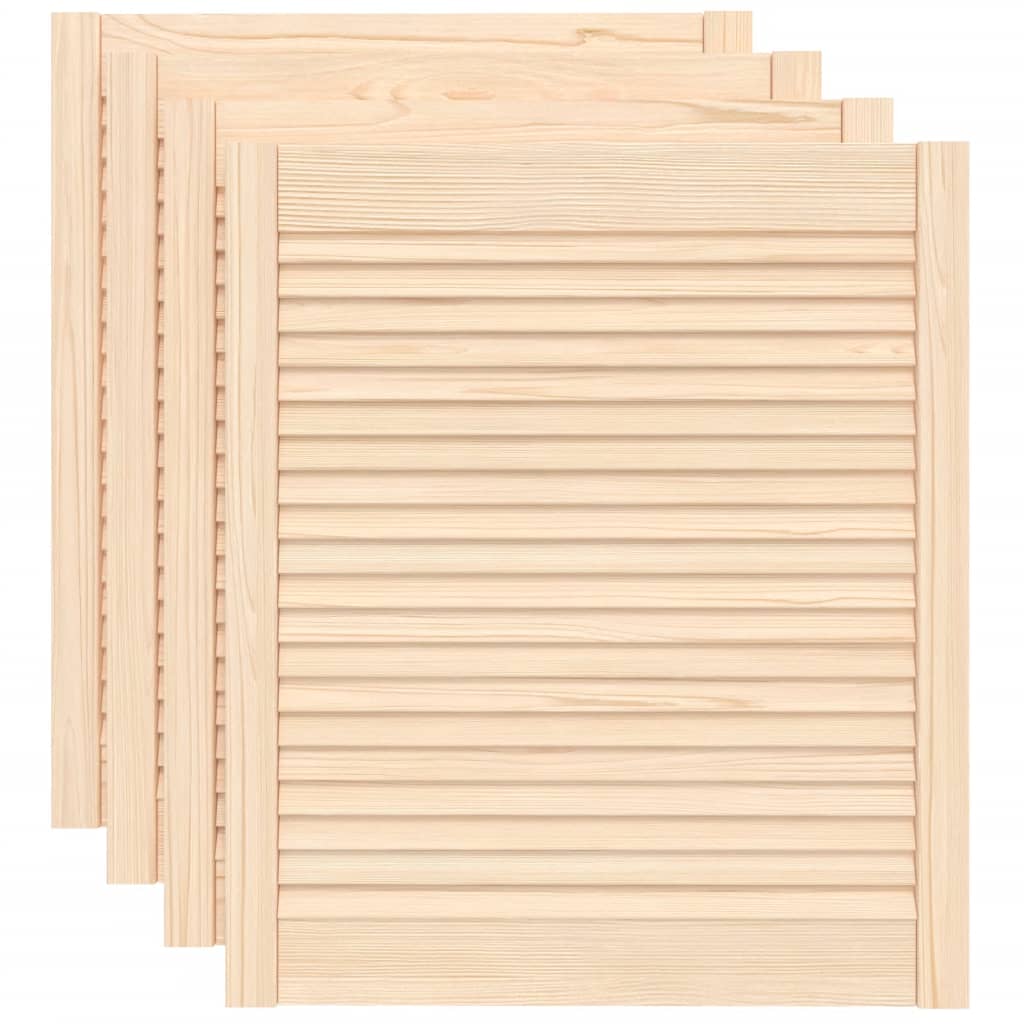 Portas de armário 4 pcs com design de persiana pinho maciço