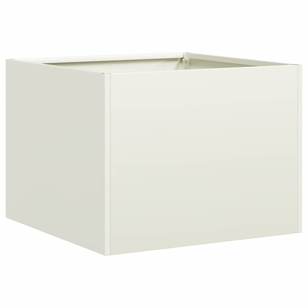 Vaso/floreira 40x40x30 cm aço branco
