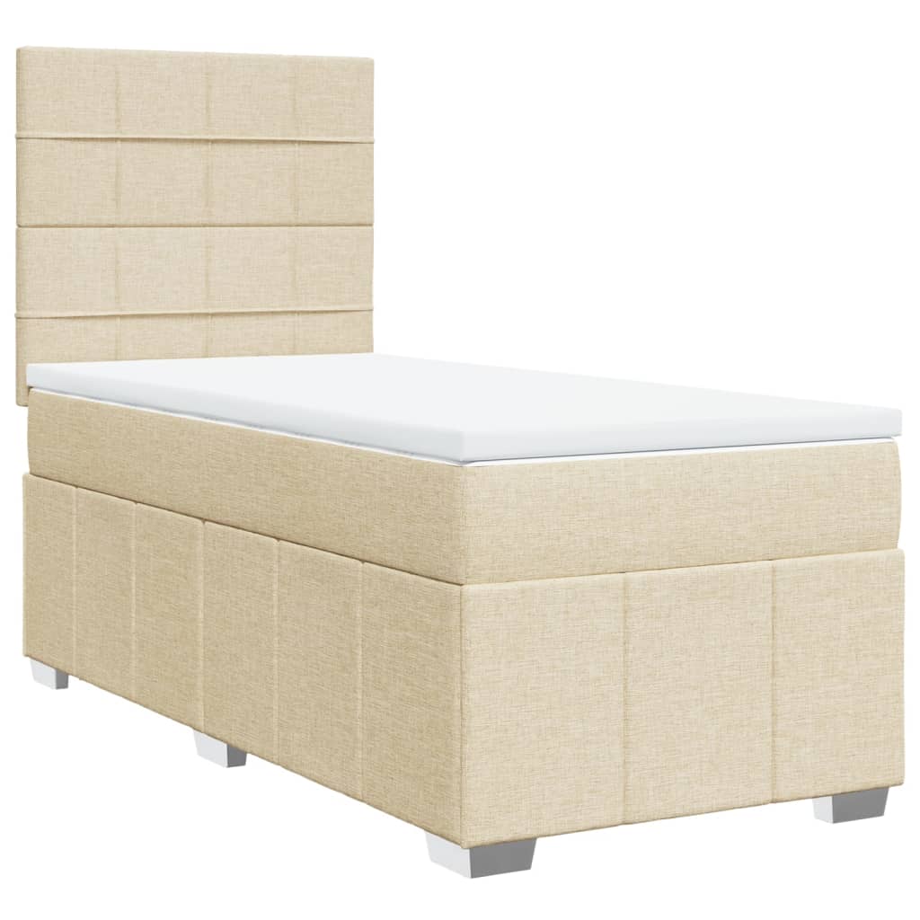 Cama com molas/colchão 100x200 cm tecido cor creme