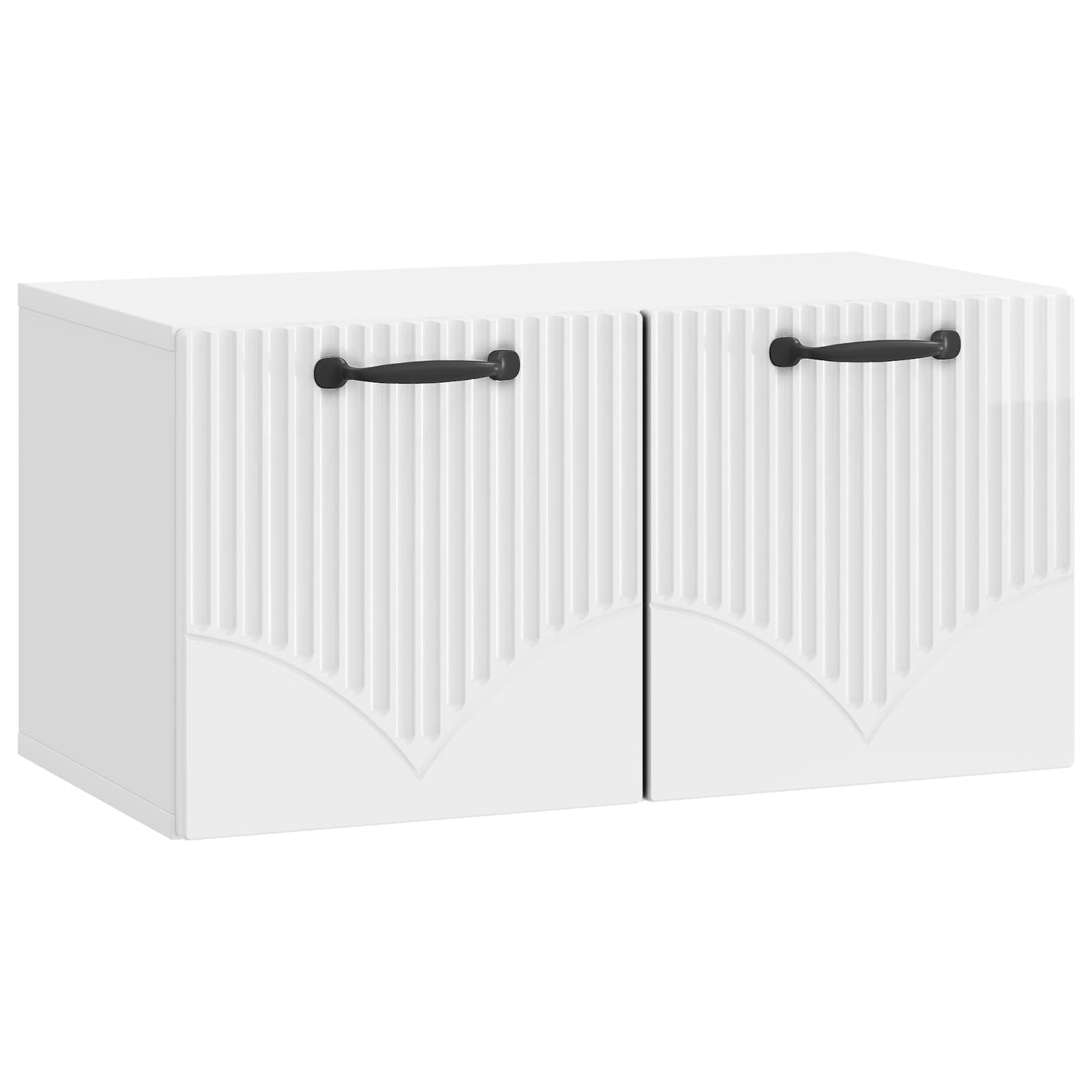 Gabinete de TV de parede branco brilhante 59,5 x 31 x 30 cm