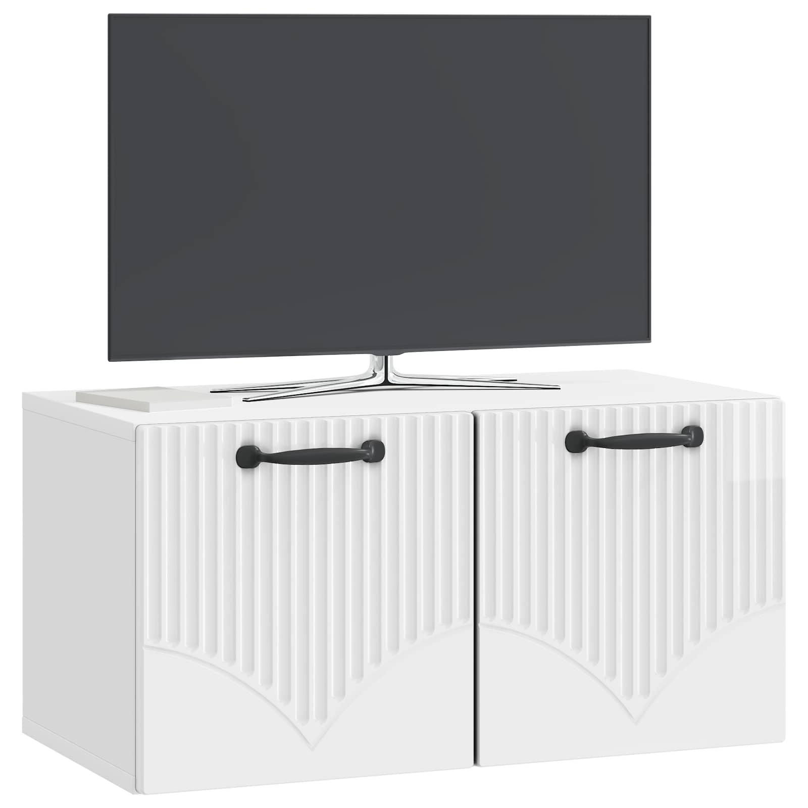 Gabinete de TV de parede branco brilhante 59,5 x 31 x 30 cm