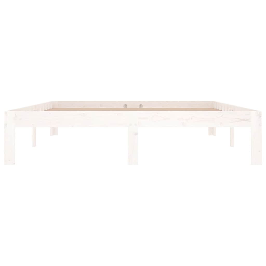 Estrutura de cama 140x190 cm pinho maciço branco