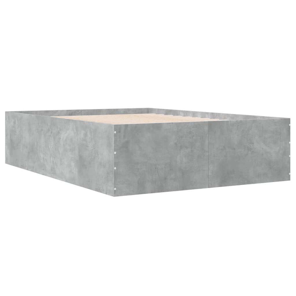 Estrutura de cama 135x190 cm derivados de madeira cinza cimento