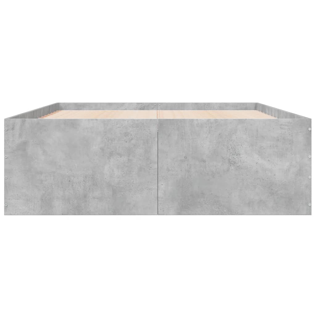 Estrutura de cama 135x190 cm derivados de madeira cinza cimento