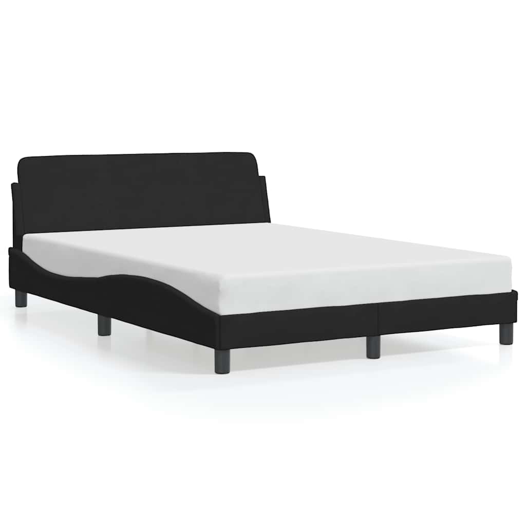 Estrutura de cama dover preta 135x190 cm em veludo
