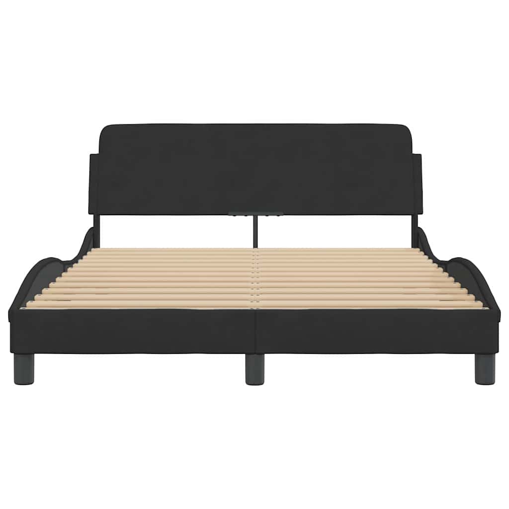 Estrutura de cama dover preta 135x190 cm em veludo
