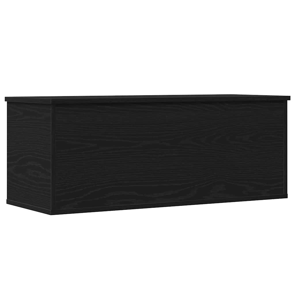 Caixa de armazenamento carvalho preto 90 x 35 x 35 cm