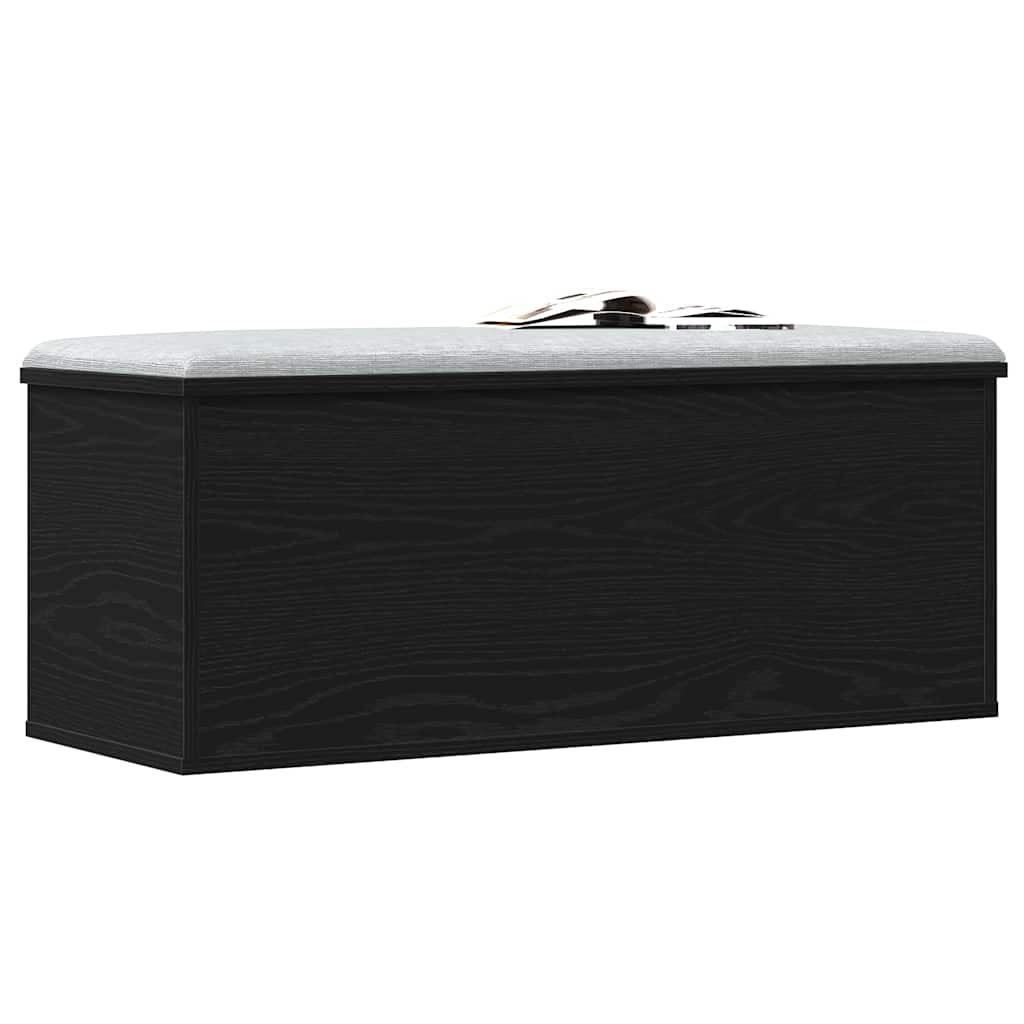 Caixa de armazenamento carvalho preto 90 x 35 x 35 cm