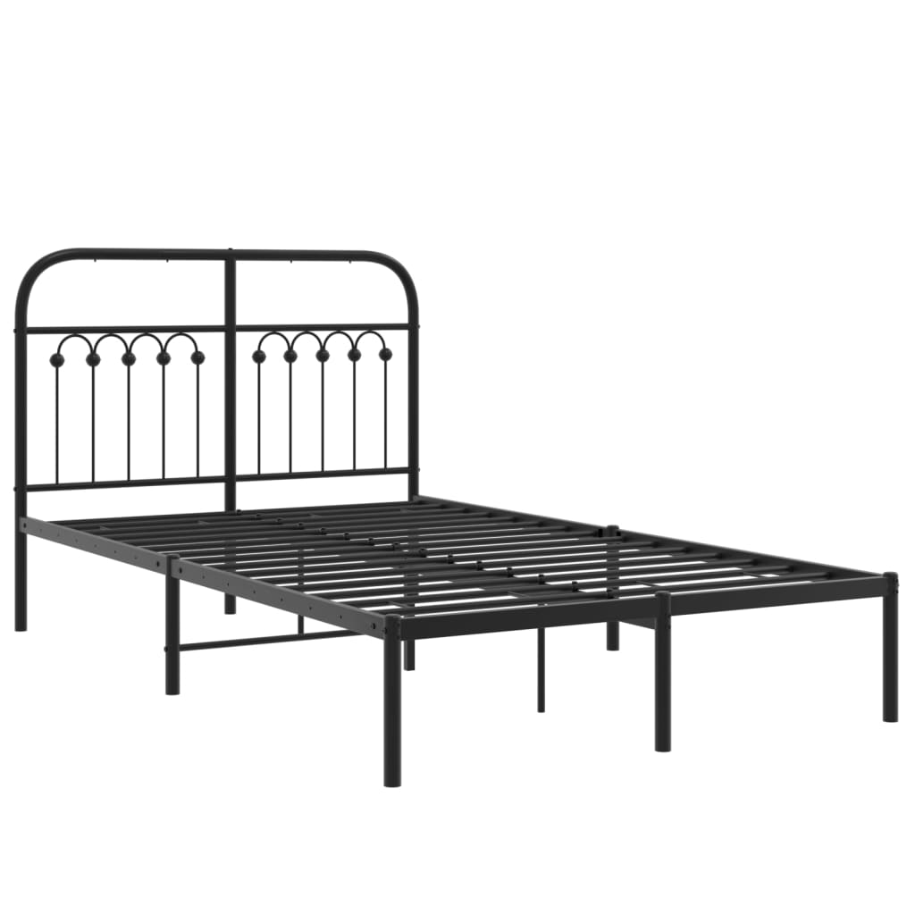 Estrutura de cama com cabeceira 120x200 cm metal preto