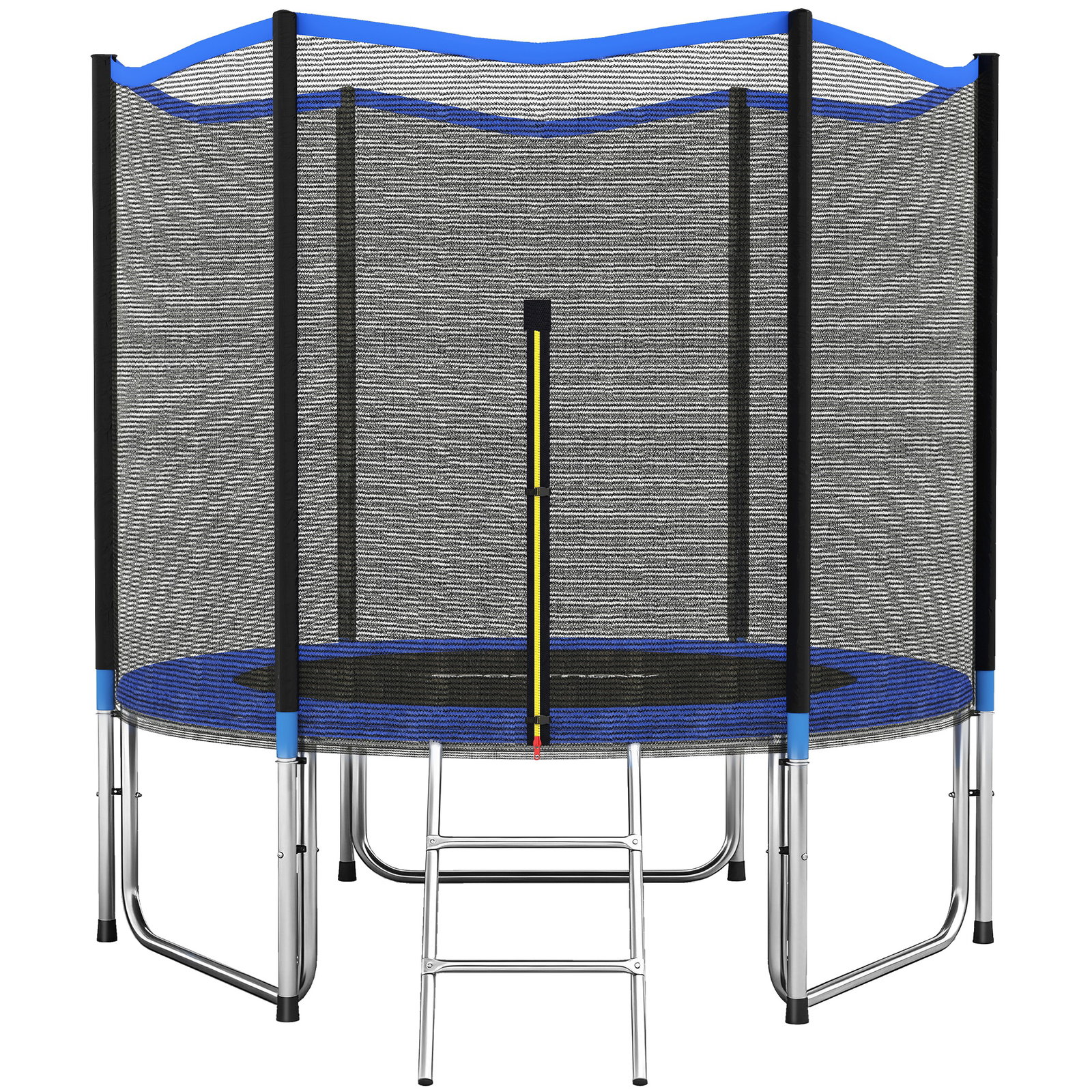 Trampolim para crianças exterior ø305 cm com rede de segurança escada acolchoamento de molas azul