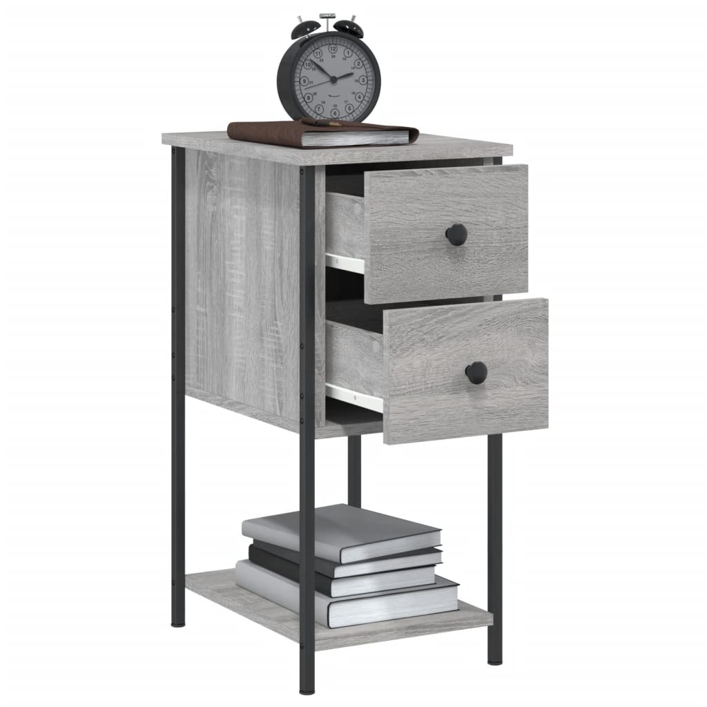Mesa de cabeceira 32x42x70 cm derivados madeira sonoma cinza