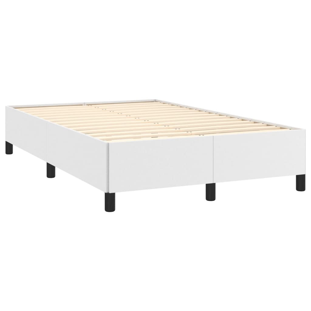Estrutura de cama sem colchão 120x190cm couro do falso branco