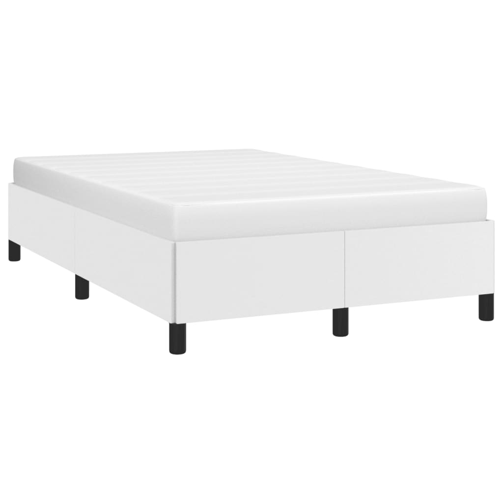 Estrutura de cama sem colchão 120x190cm couro do falso branco