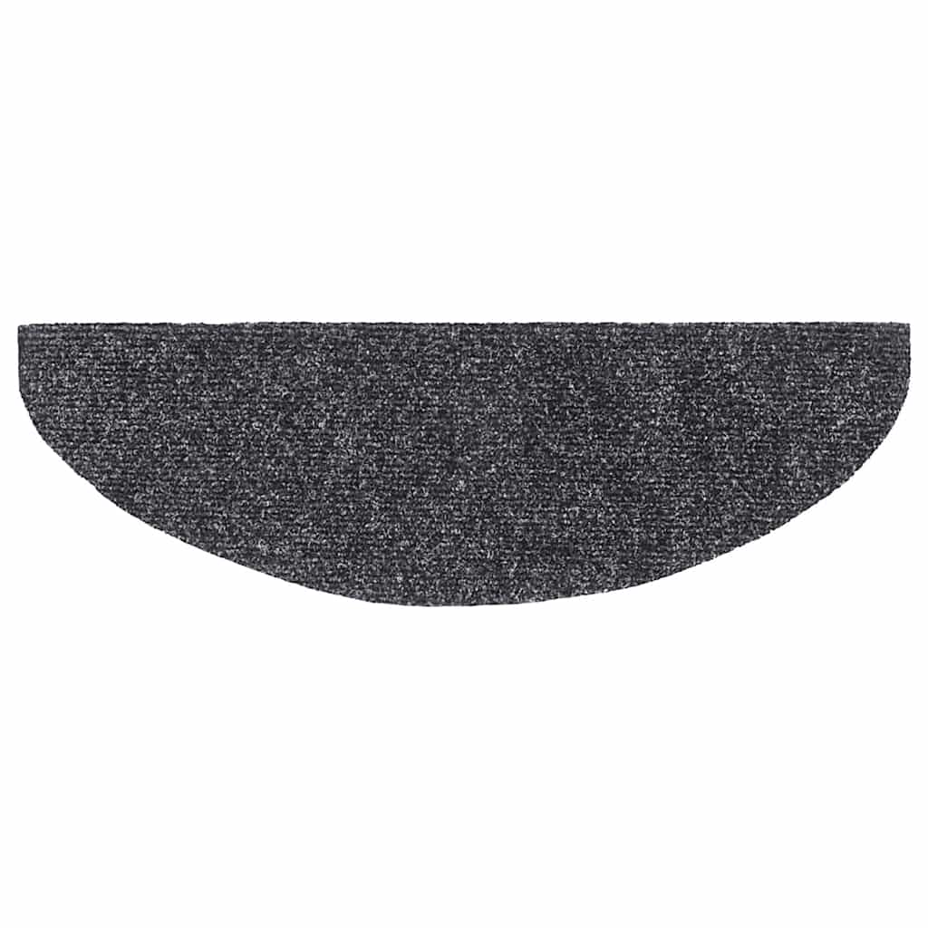 Tapetes de escada autoadesivos 20 peças 65x21x4 cm cinza escuro semicircular grande