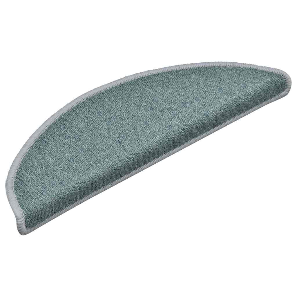 Tapetes de escada 30 peças 56x17x3 cm azul-marinho semicircular