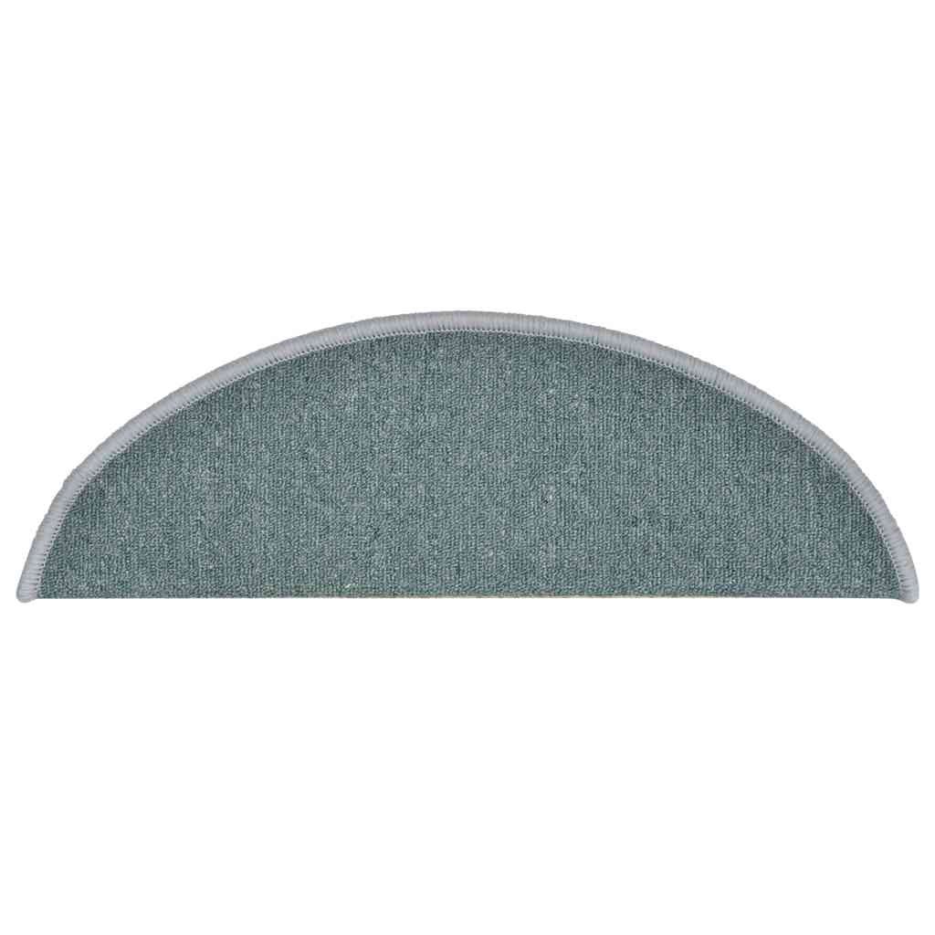Tapetes de escada 30 peças 56x17x3 cm azul-marinho semicircular