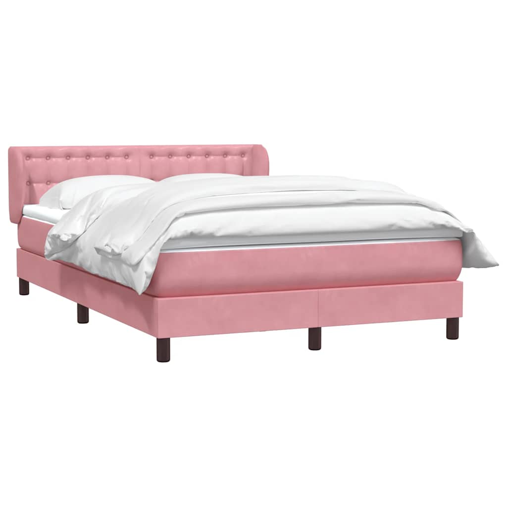 Cama com molas/colchão 140x220 cm veludo rosa