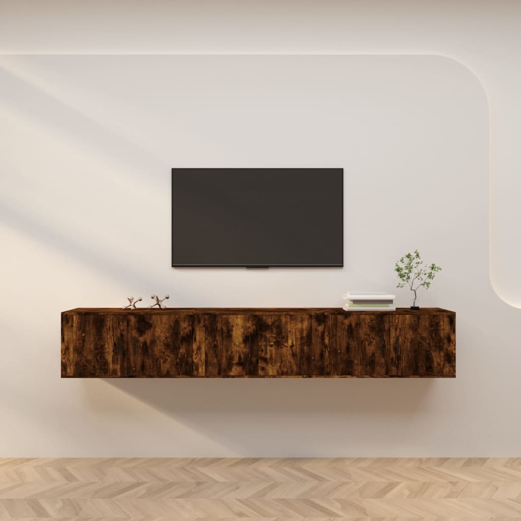 Móveis de TV de parede 3 pcs 80x34,5x40 cm carvalho fumado