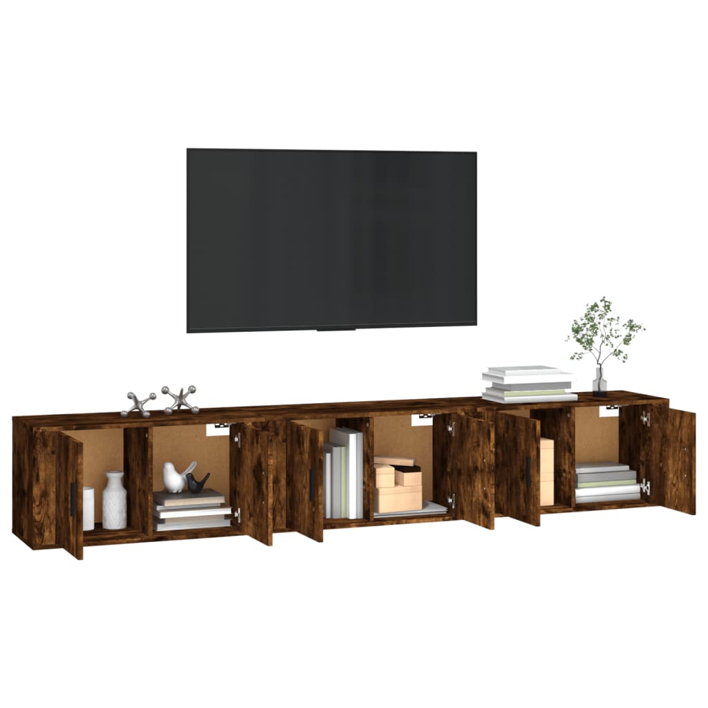 Móveis de TV de parede 3 pcs 80x34,5x40 cm carvalho fumado