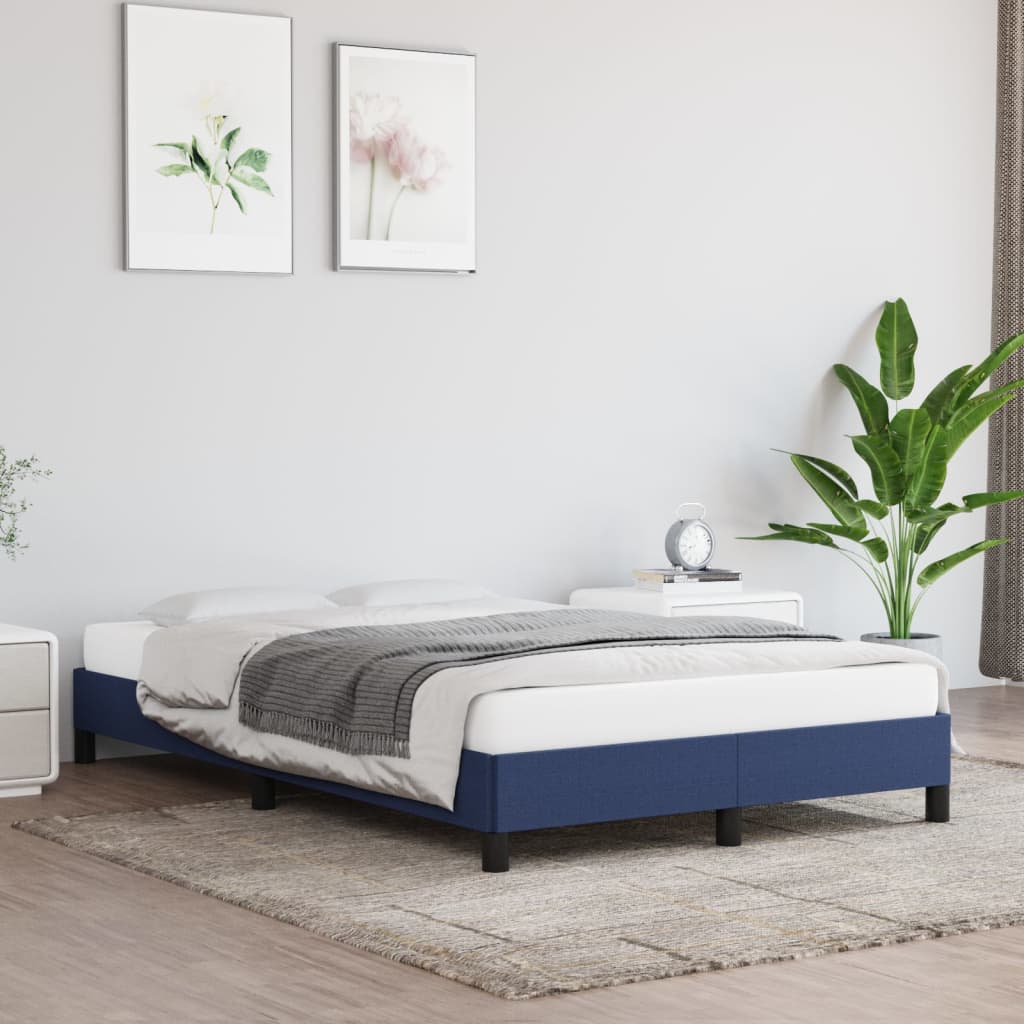Estrutura de cama sem colchão 120x190 cm tecido azul
