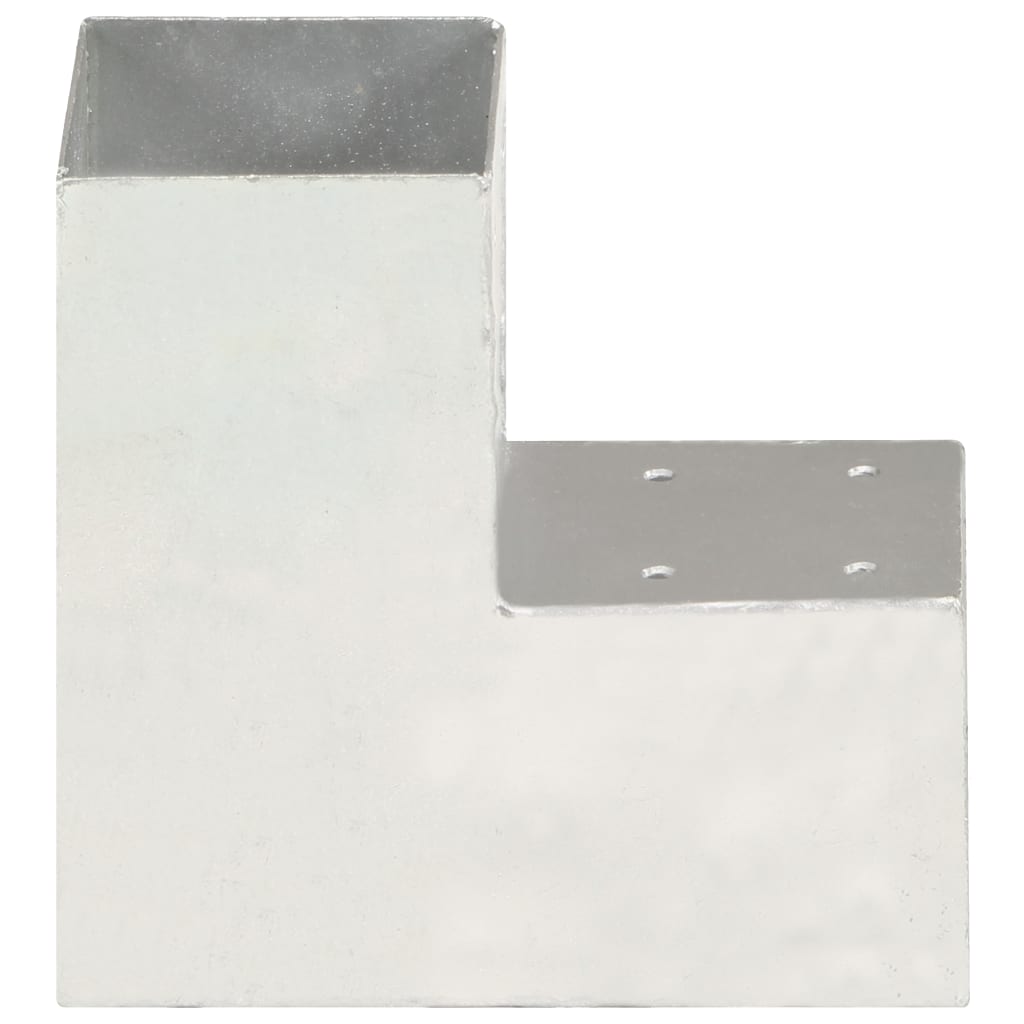 Base para poste em forma de l 91x91 mm metal galvanizado