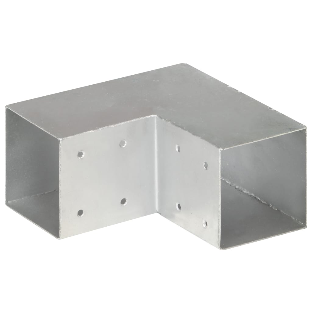 Base para poste em forma de l 91x91 mm metal galvanizado