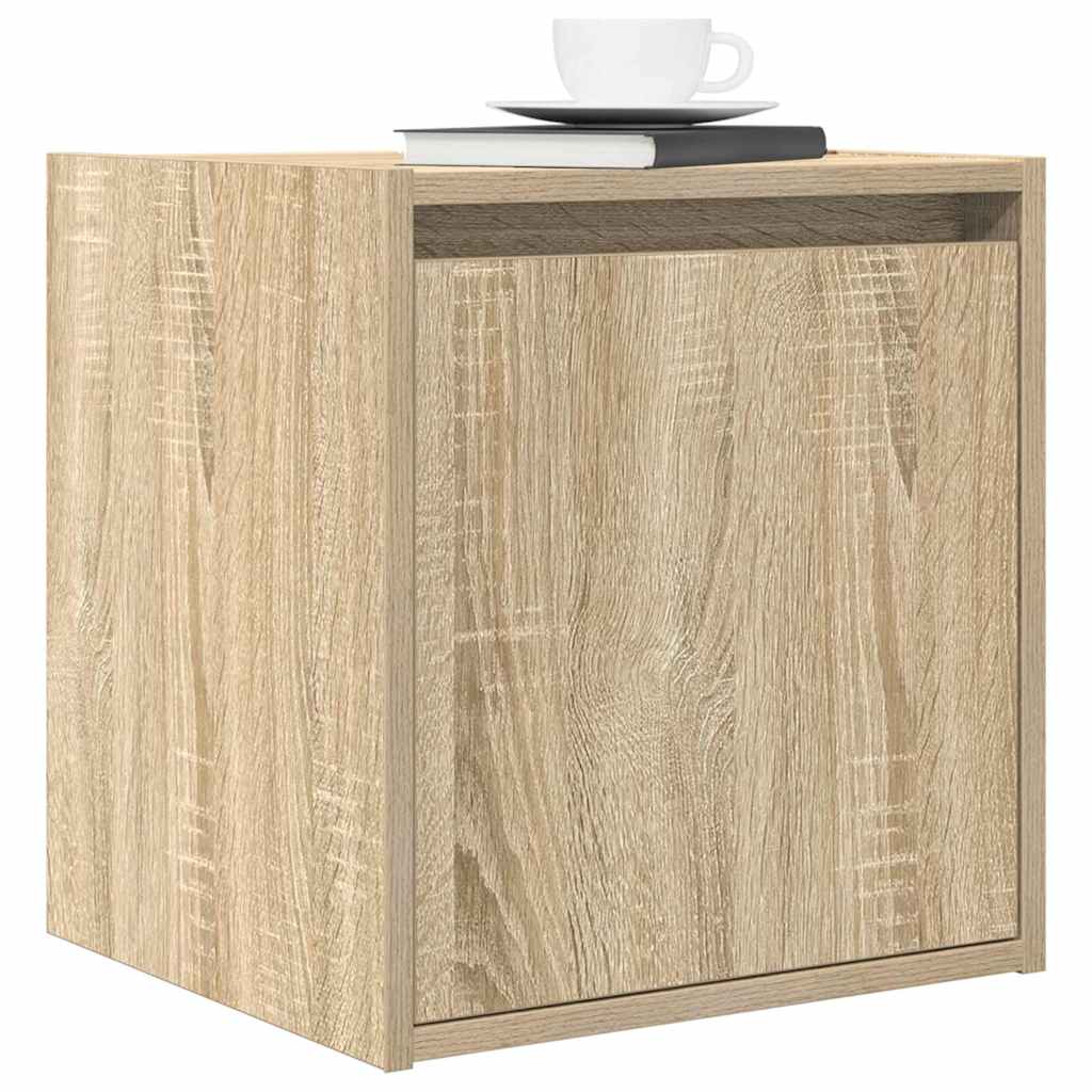 Mesas de cabeceira de parede 2 pcs 38x34x40 cm carvalho sonoma