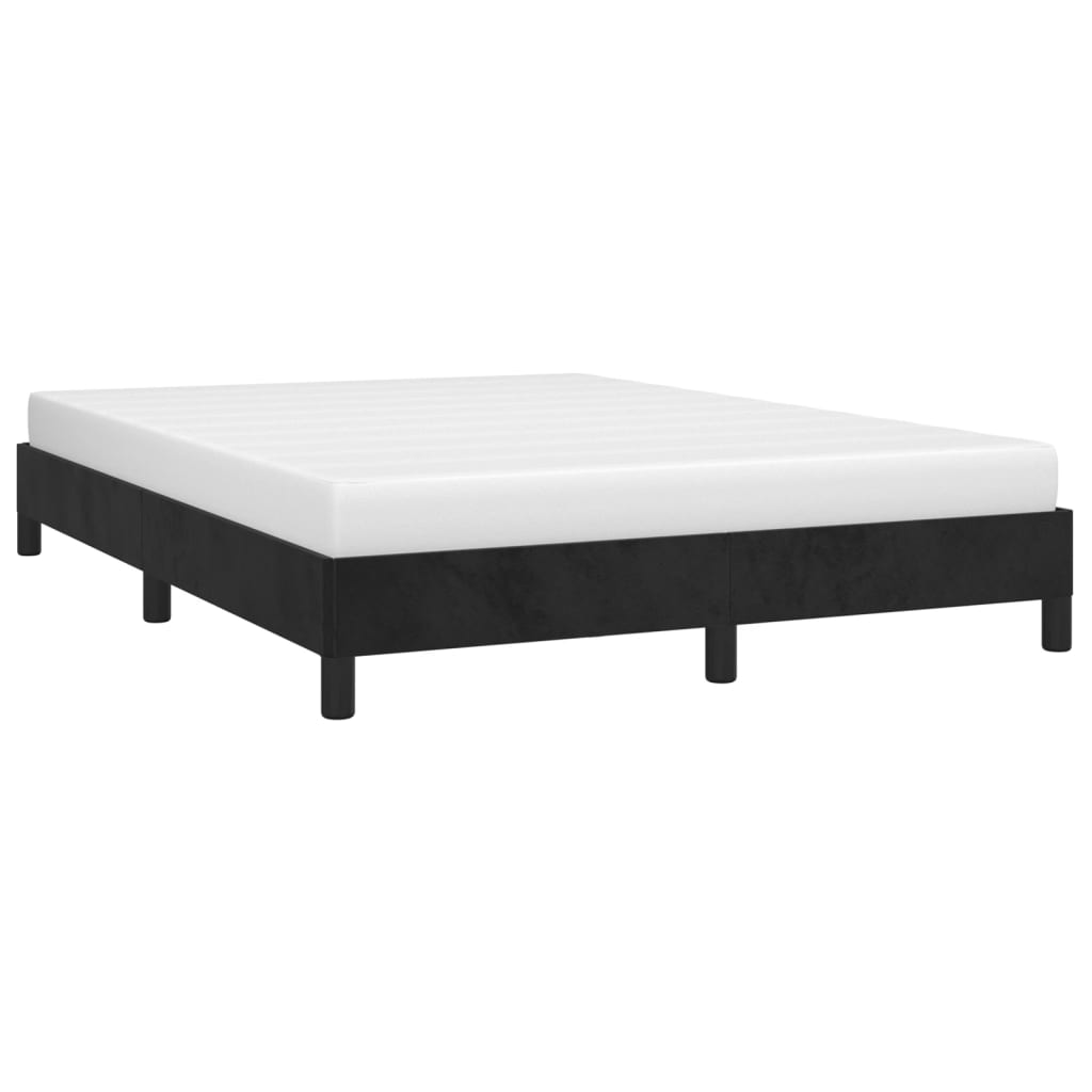 Estrutura de cama sem colchão 140x200 cm veludo preto