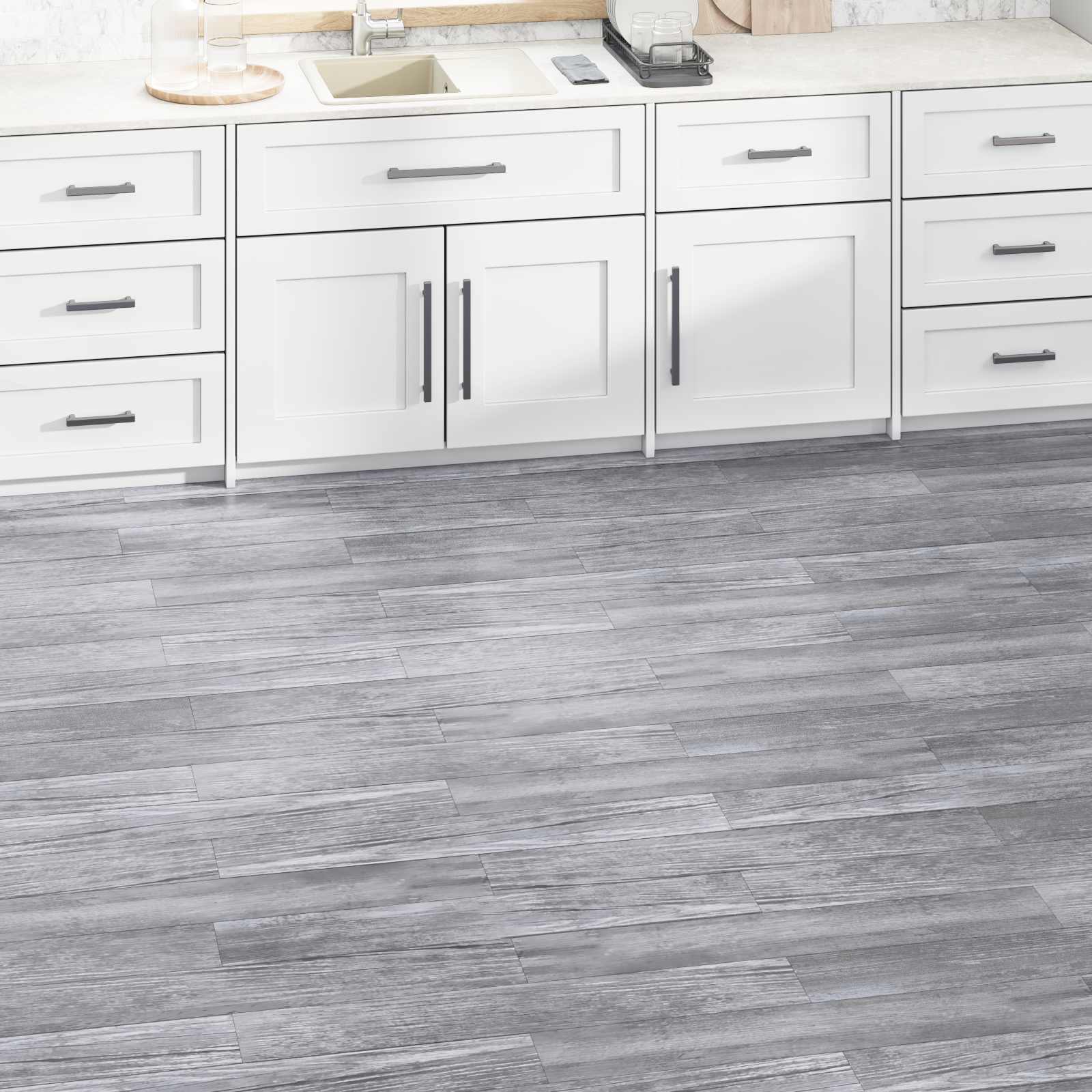 Pranchas de piso madeira cinza fosca 5,02 m² 36 unid. PVC