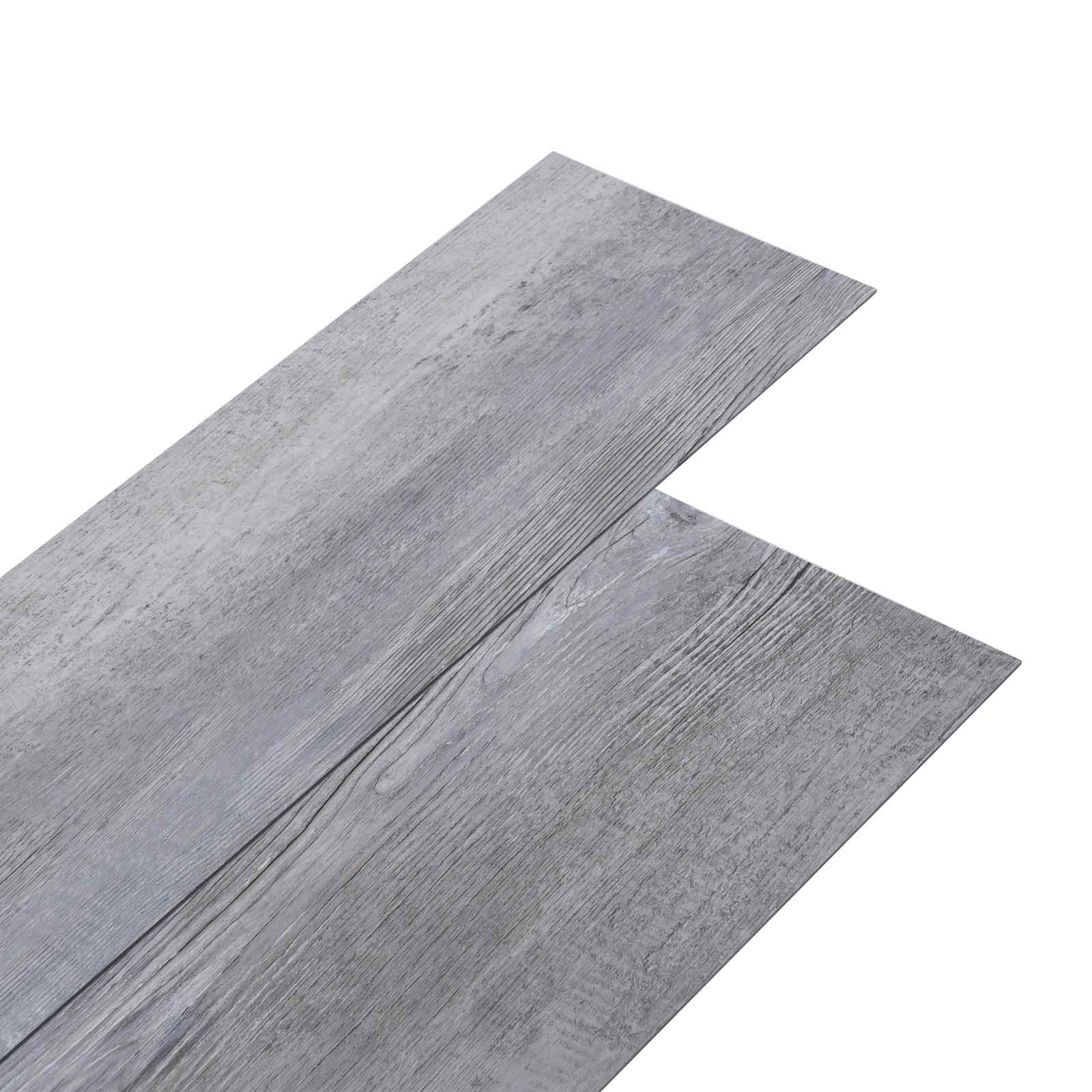 Pranchas de piso madeira cinza fosca 5,02 m² 36 unid. PVC